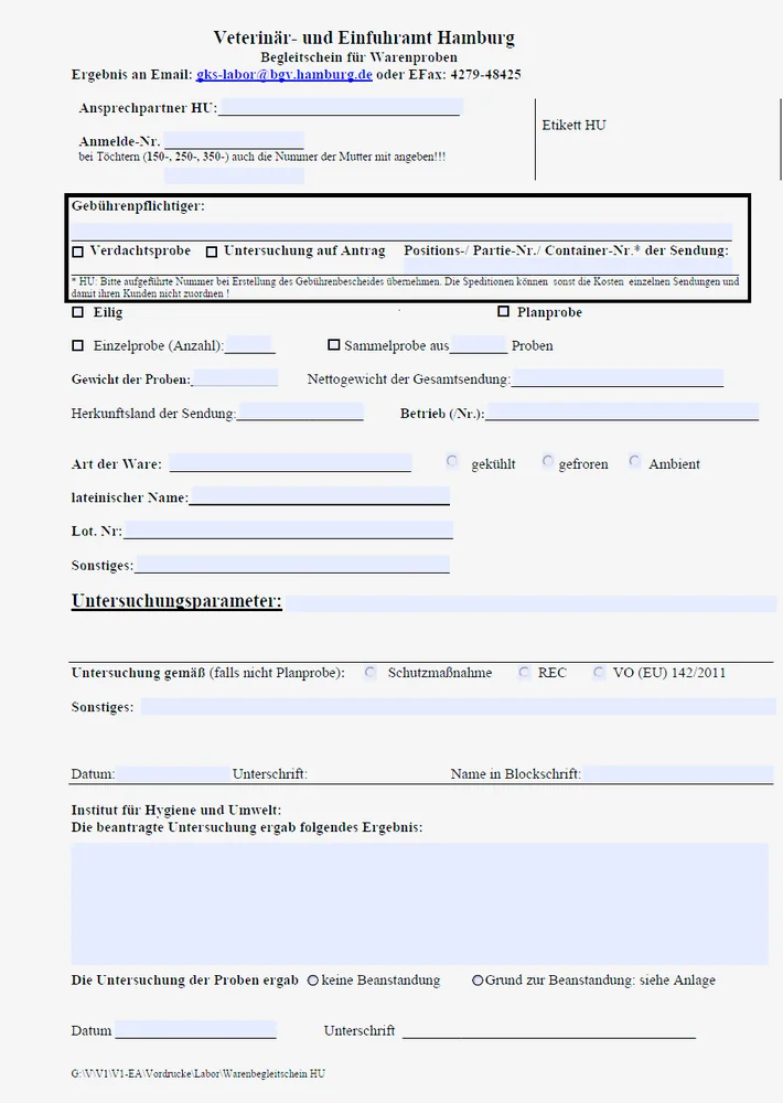 Erzeugter Probenbegleitschein in CoachLabor